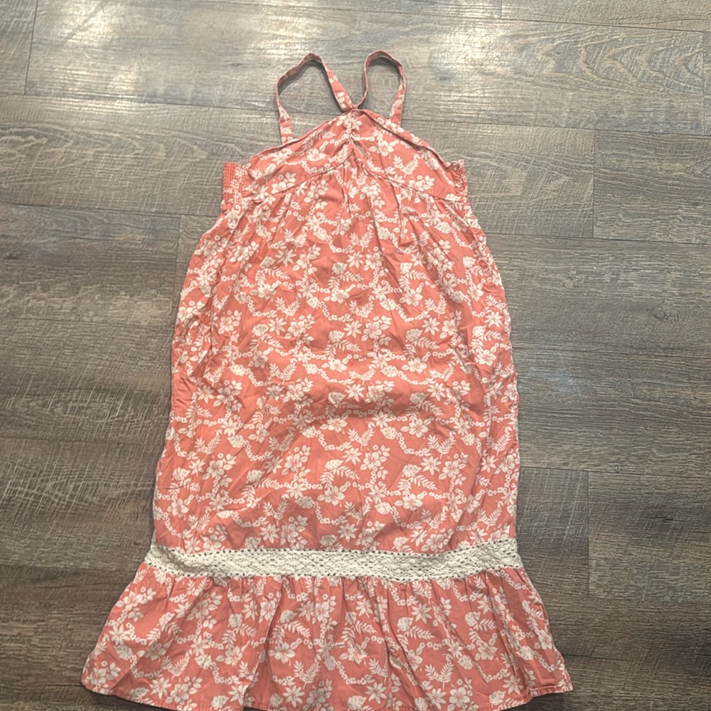 Girls Gymboree, summer dress, salmon and white size 6